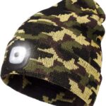 Wmcaps Rechargeable LED Lighted Beanie, Perfect Dad Gifts in Christmas, Stocking Fillers Cap with Light Hands Free Head Torch Unisex Winter Warm Knit Beanie