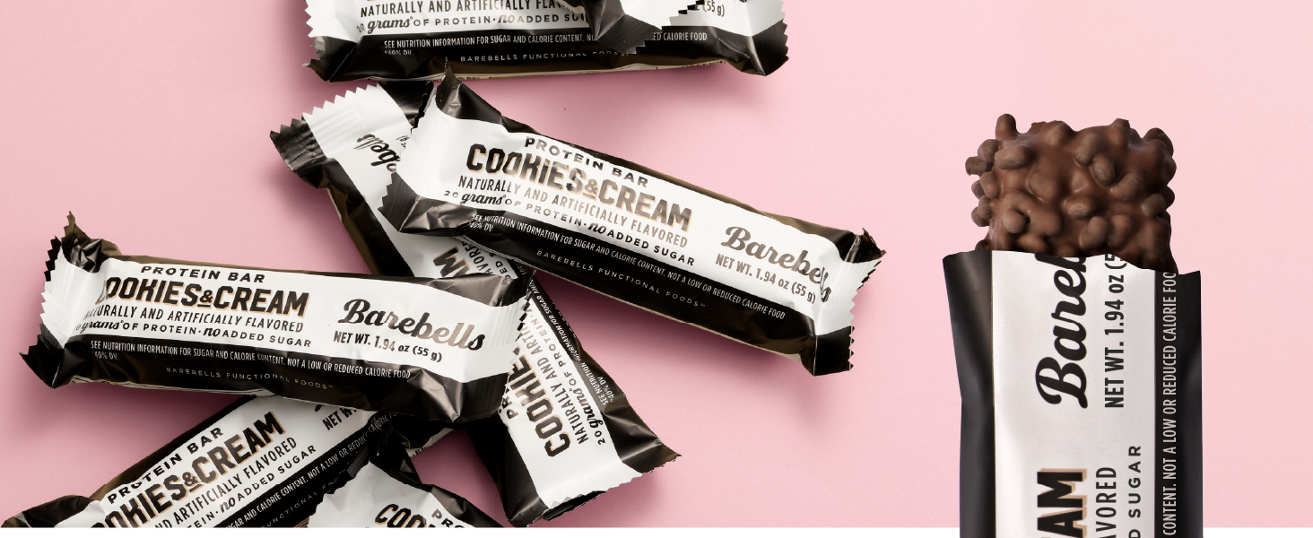 Feed your cravings banner Barebeells Cookies and Cream